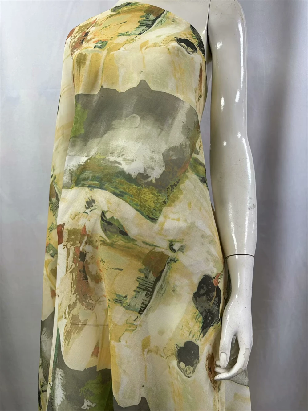 

Elegant Silk Voile Fabric Lightweight High Quality Printed Silk Nigerian African Tulle Lace For Women Dresses 5 Yards
