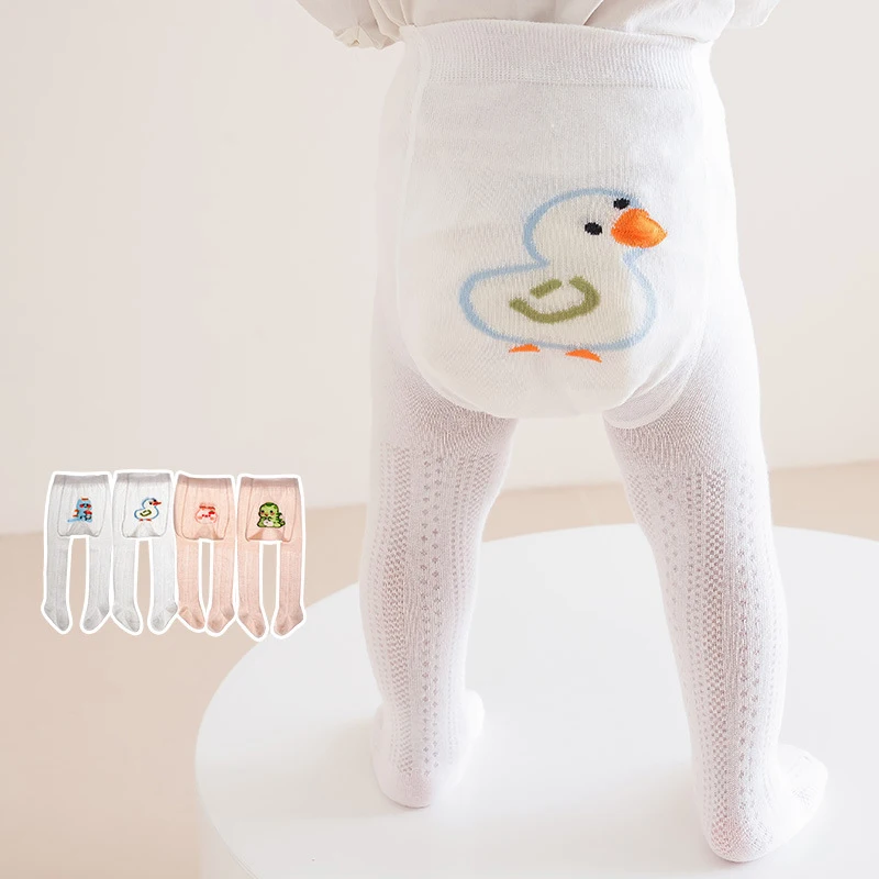 Baby Tights Infant Thin Section Cartoon Animal Pattern Breathable Mesh Anti-mosquito Trousers Baby A Class Bottoming Pantyhose