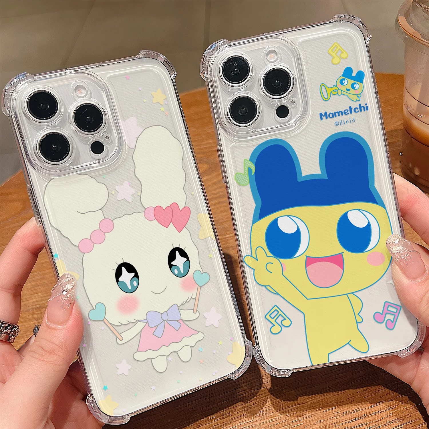Cute Tamagotchis Rabbit Phone Case For Samsung Galaxy S25 S24 S23 S22 S21 S20 Note20 Edge FE Ultra Plus 4G 5G Clear TPU Cover