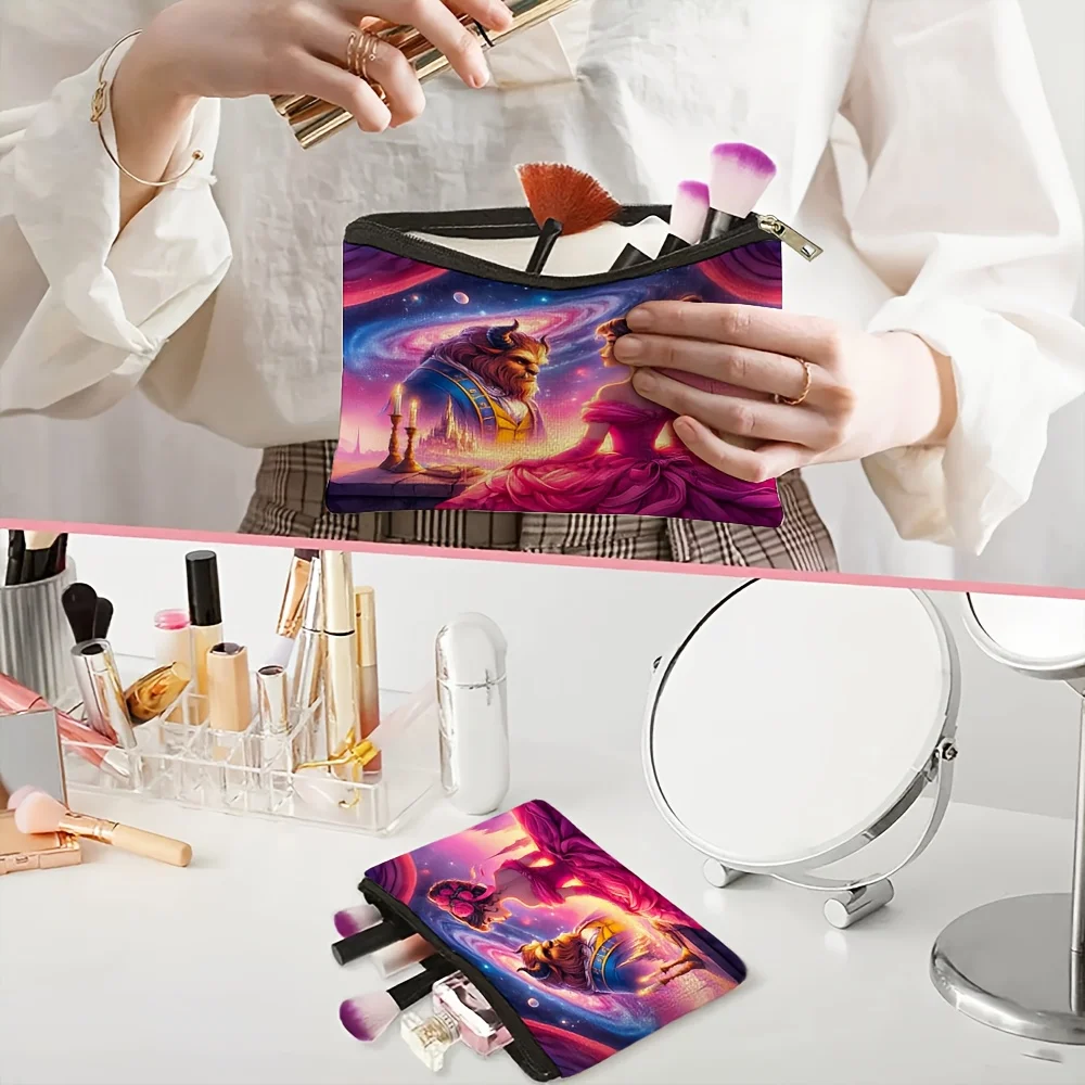 قطعة واحدة من حقيبة القابض النسائية ذات الطابع الكرتوني لفيلم ديزني الكلاسيكي، حقيبة تخزين المجوهرات، حقيبة تخزين مثالية بسحاب للسفر - هدية عيد ميلاد ممتعة #4