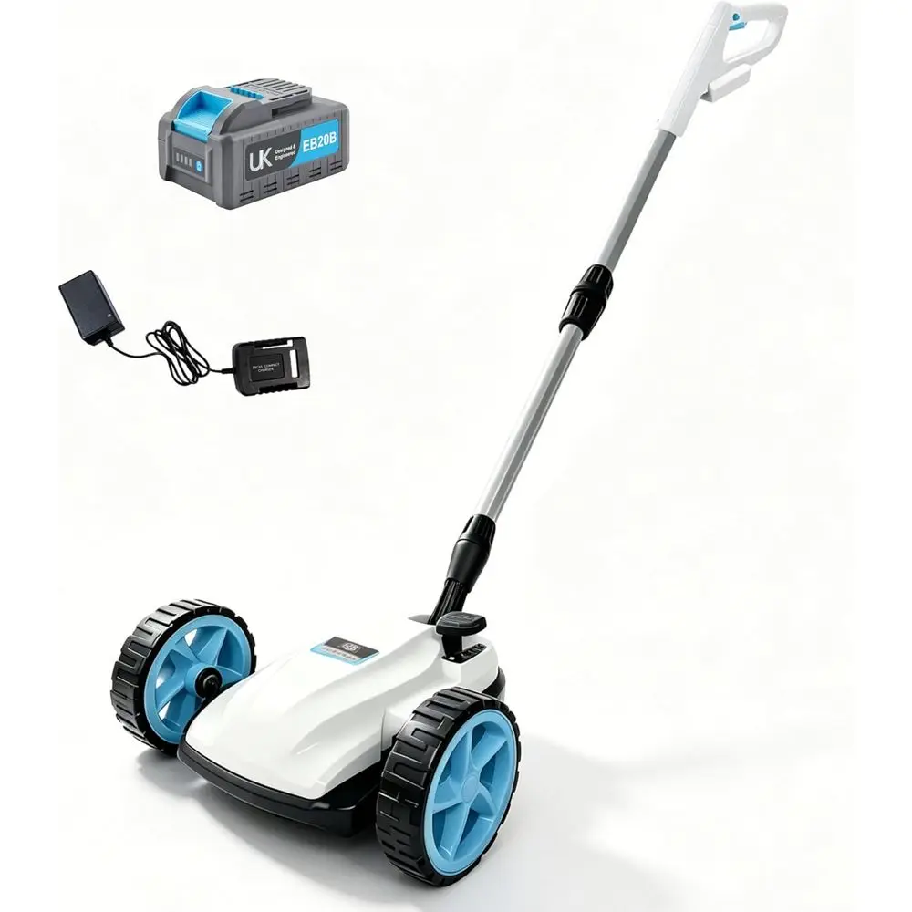 

9" Small Lawn Mower or Small Spaces, 40V 2Ah Battery & , Ultra-Light Mini CordlLawn Mower with BrushlMotor, 3 Cutting Heights, O