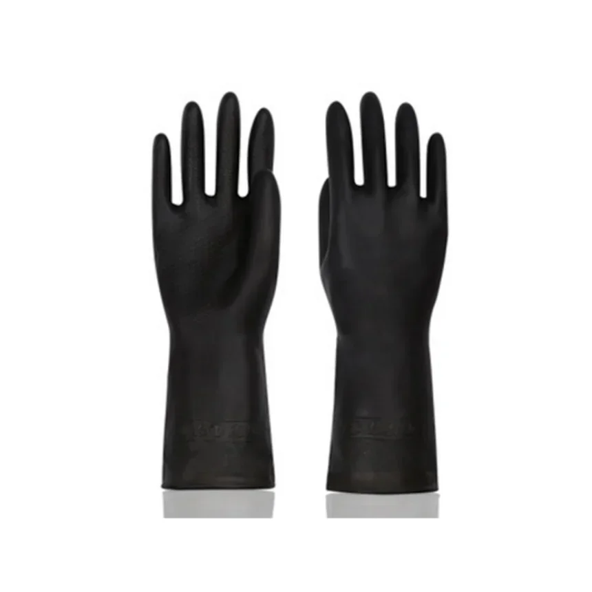 1 Pair Black Gloves Home Washing Cleaning Gloves Garden Kitchen Dish Fingers Rubber Dishwashing Household Cleaning Gloves