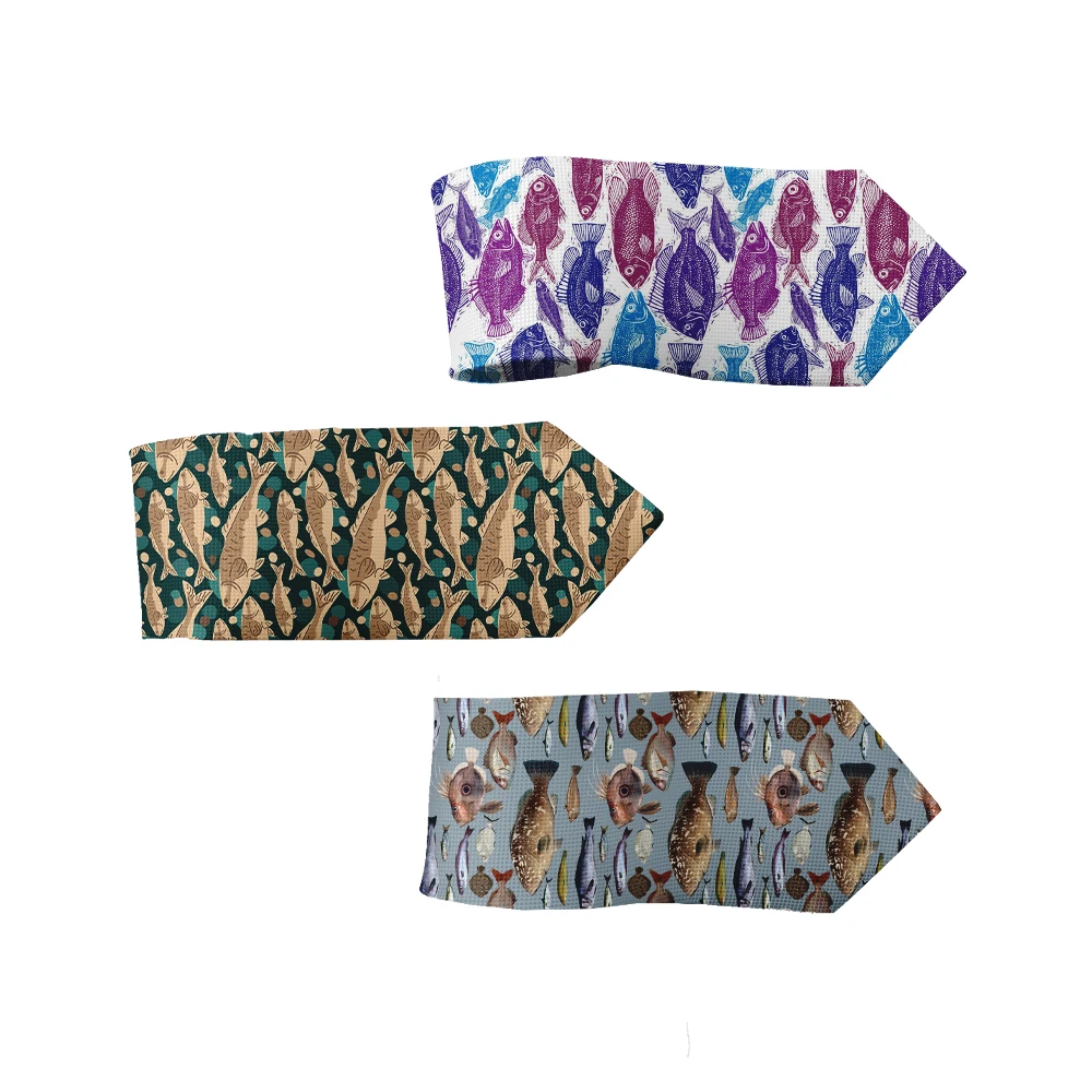 Newly designed fashion tie men 3D printing deep sea fish pattern creative casual business tie novelty gift suitable for neutral