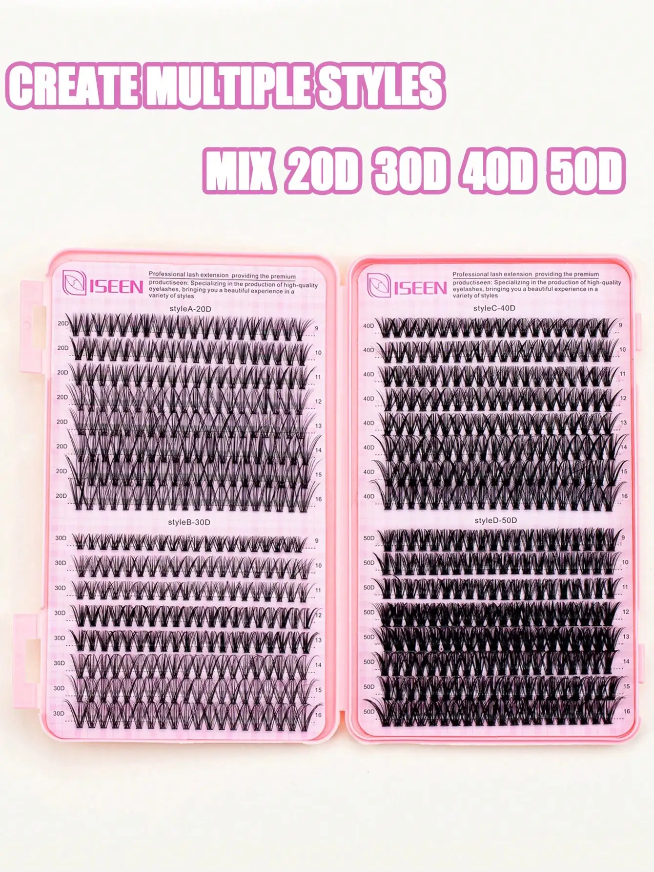 Individual Lashes Cluster C Curl Mix Lash Clusters 3D Wispy DIY Eyelash Extension Resuable Natural Lashes Eyelash Book