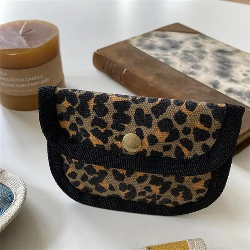 Striped Plaid Canvas Card Holder Portable Hasp Coin Purse ID Credit Card Bags Cover Multifunctional Headphone Key Storage Bags