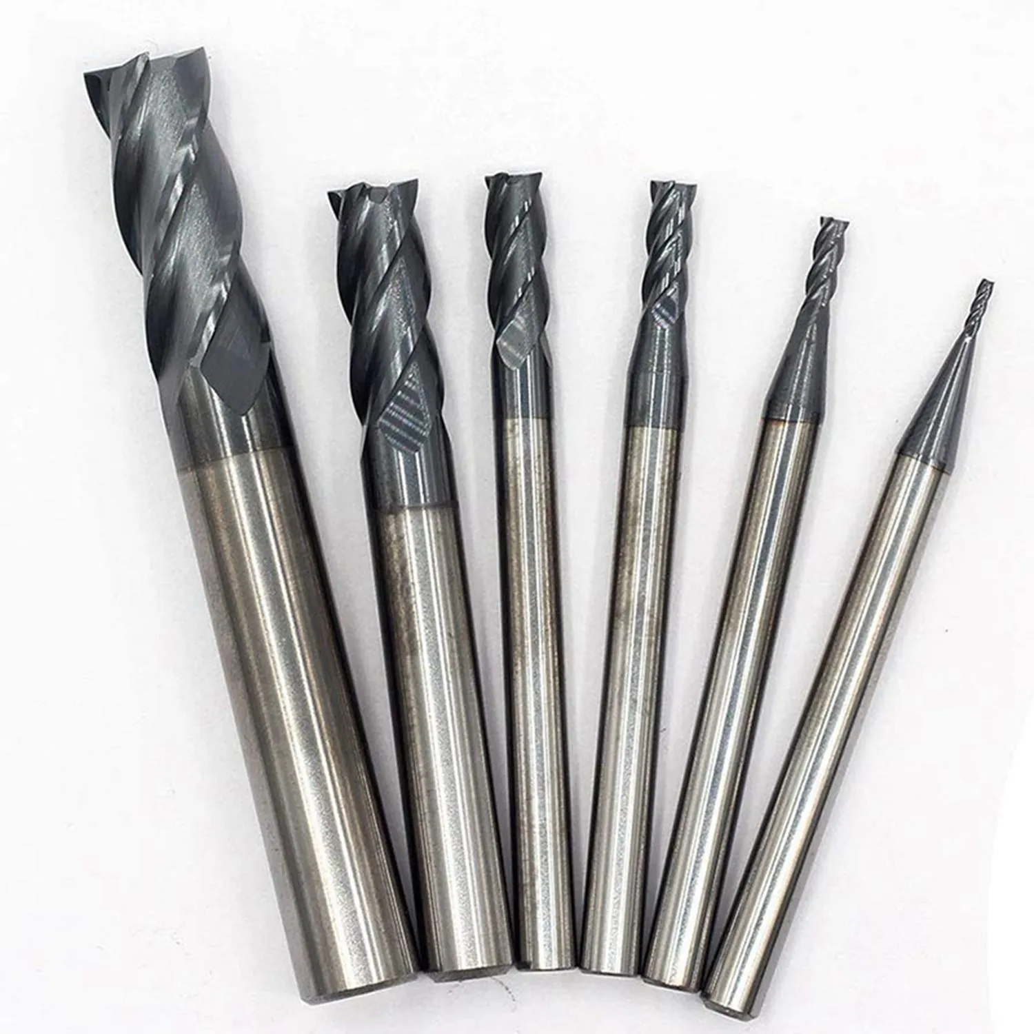 

A01F-11Pcs 4 Flute Carbide Endmills CNC Milling Cutter Milling Slotting Profiling Face Mill, 6 Pcs 45 Degree & 5Pcs 55 Degree