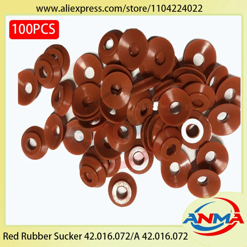 GTO Red Rubber Sucker 42.016.072/A 100 Pieces For Heidelberg Offset Printing Machine Nozzle Suction Cup 42.016.072 Spare Parts