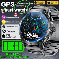 New Outdoor Sports GPS Compass 950mAh Big battery Smart Watches Flashlight IP68 Waterproof 1.75-inch AMOLED Smart Watch For Men