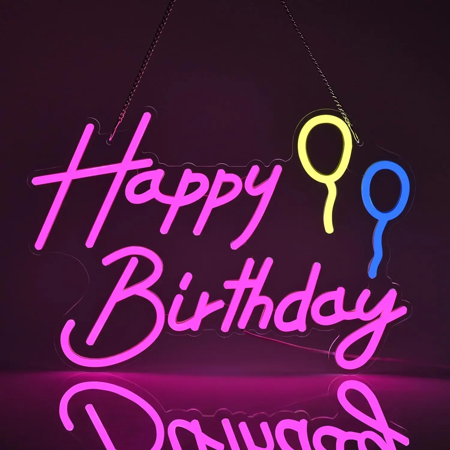 

LED Happy Birthday Neon Sign USB Lamp- Neon Sign For Birthday Decor In Party Backdrop Cute Colorful Birthday Bedroom Decor