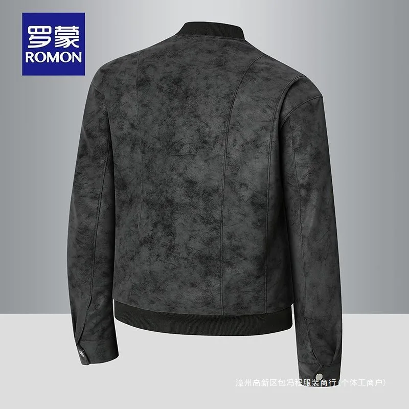 Men's Spring And Autumn New Suede Jacket Baseball Collar Jacket Trendy Brand American New Large Size Casual Top