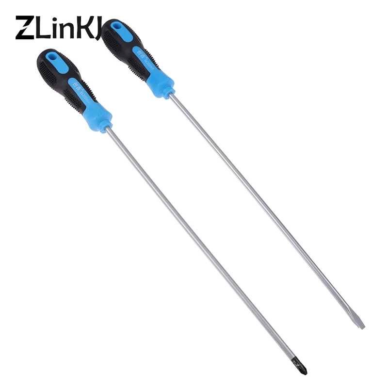 

40cm Extended Screwdriver Long Slotted Cross Screwdriver Magnetic Screwdriver With Rubber Handle Repairing Hand Tool