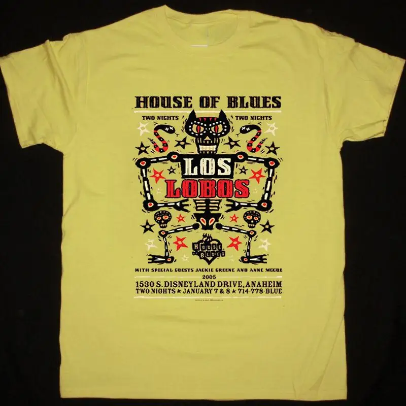 تي شيرت Los Lobos Band Concert House Of The Blue مقاس كامل S 5XL FH69