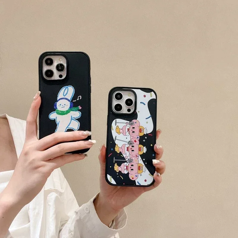 Cartoon Candle Black Frosted iPhone Case Cover for IPhone 13 14 15 16 Pro Max Case