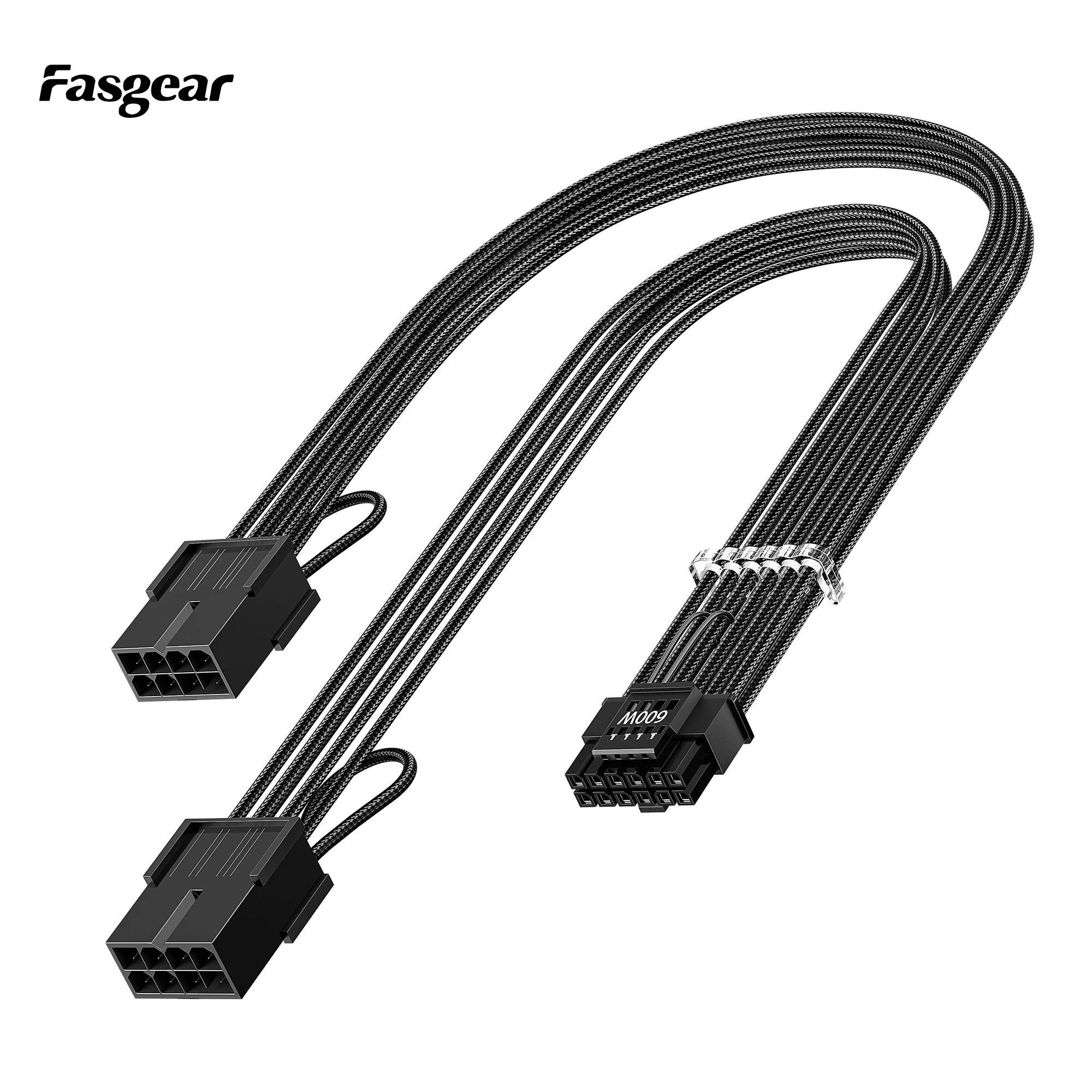 Fasgear PCI-e 5.0 12VHPWR 익스텐션 케이블, 30cm 연장 코드, 16AWG GPU 케이블, GeForce RTX 4070Ti, 4070,4080,4090 호환