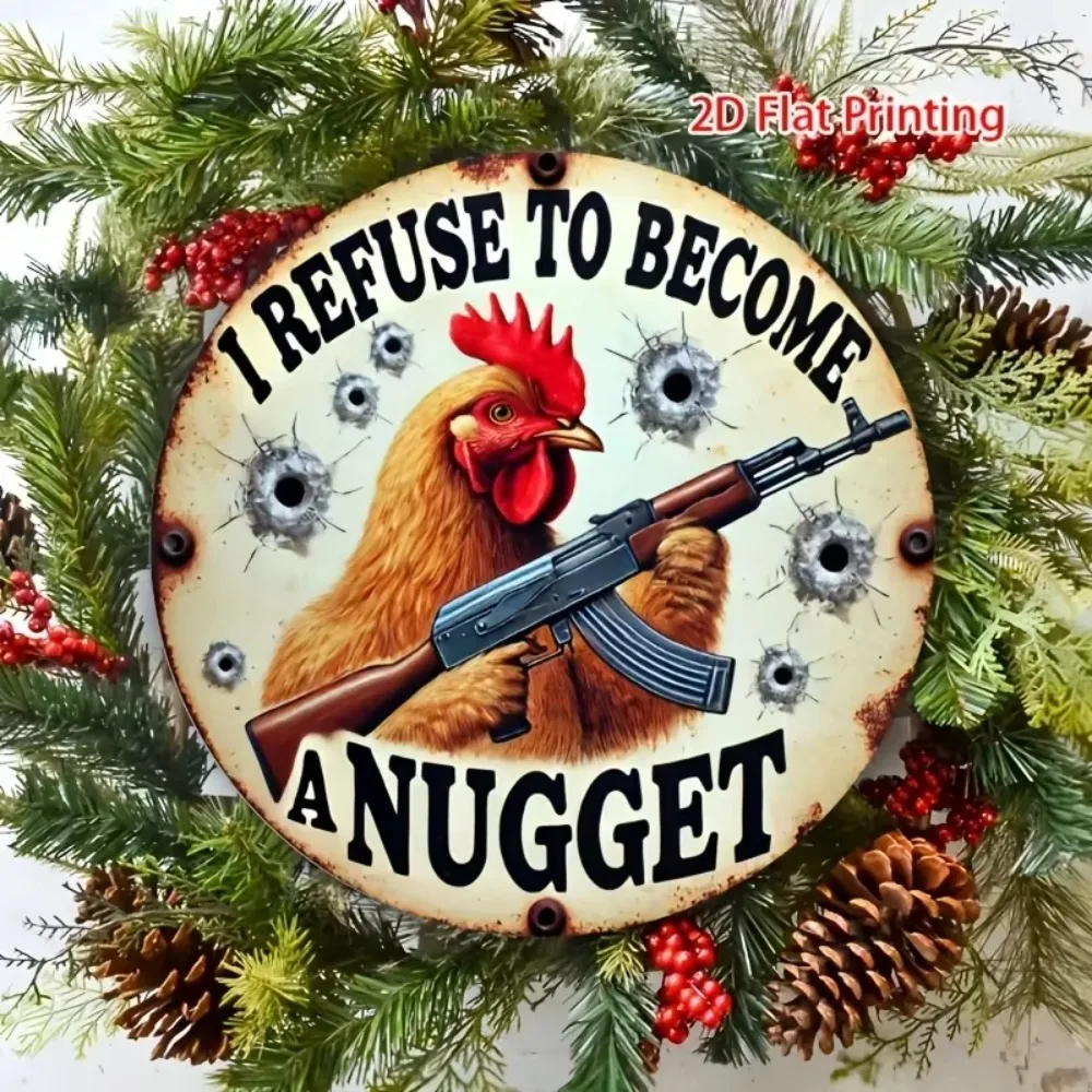 FUNCHICKEN Vintage Iron Sheet Painting - 