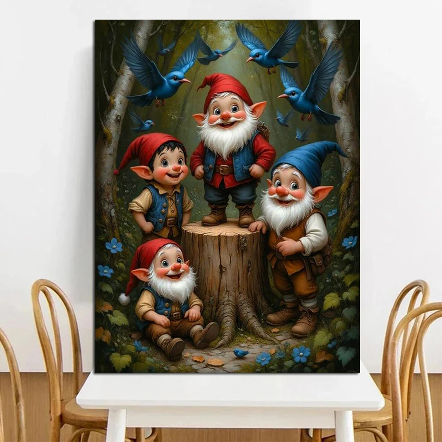 

Dwarf Old Man Diy Diamond Painting Kits Jewelry Cross Stitch Animals Bird Full Drill Mosaic Embroidery Pictures Wall Decor