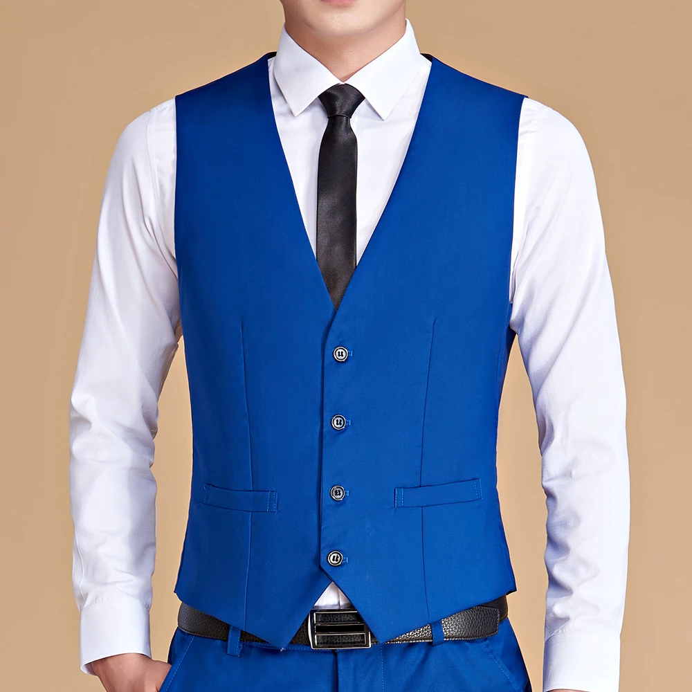 Vest Men 2022 New Fashion Casual High Quality Solid Color Single Breasted Slim Large Size Business Vest Waistcoat Men