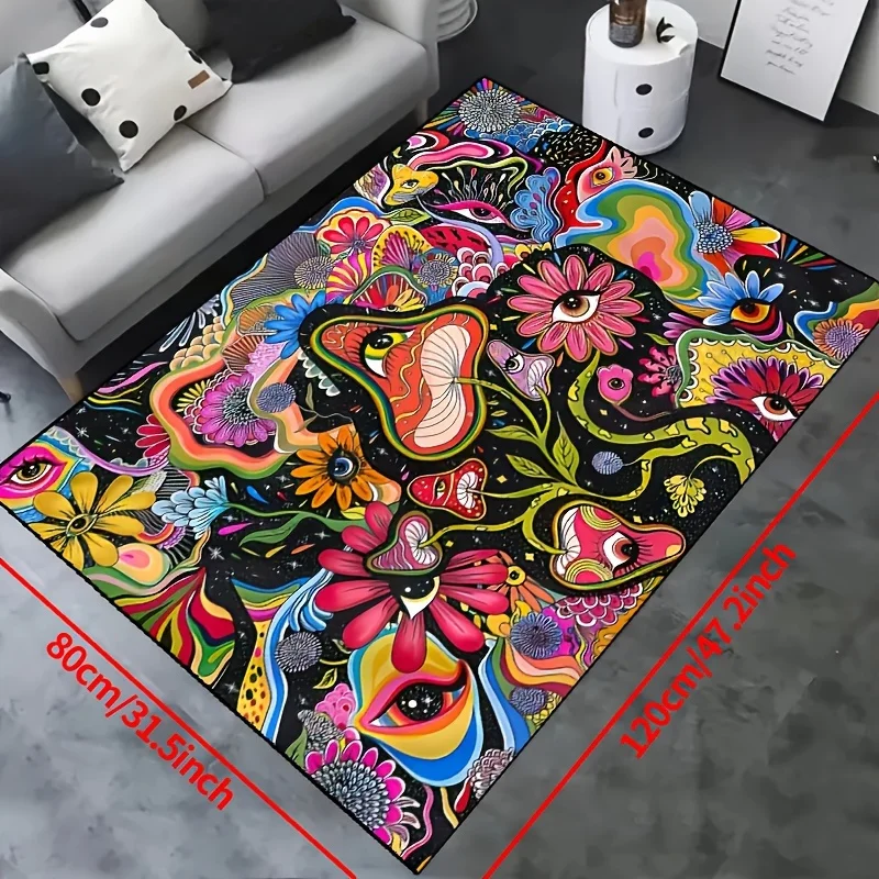 VIKAMA نبات العالم السجاد مشرق اللون الكلمة حصيرة منطقة كبيرة البساط سجادة غرفة المعيشة الملونة ممسحة ترحيب حصيرة البساط لغرفة النوم