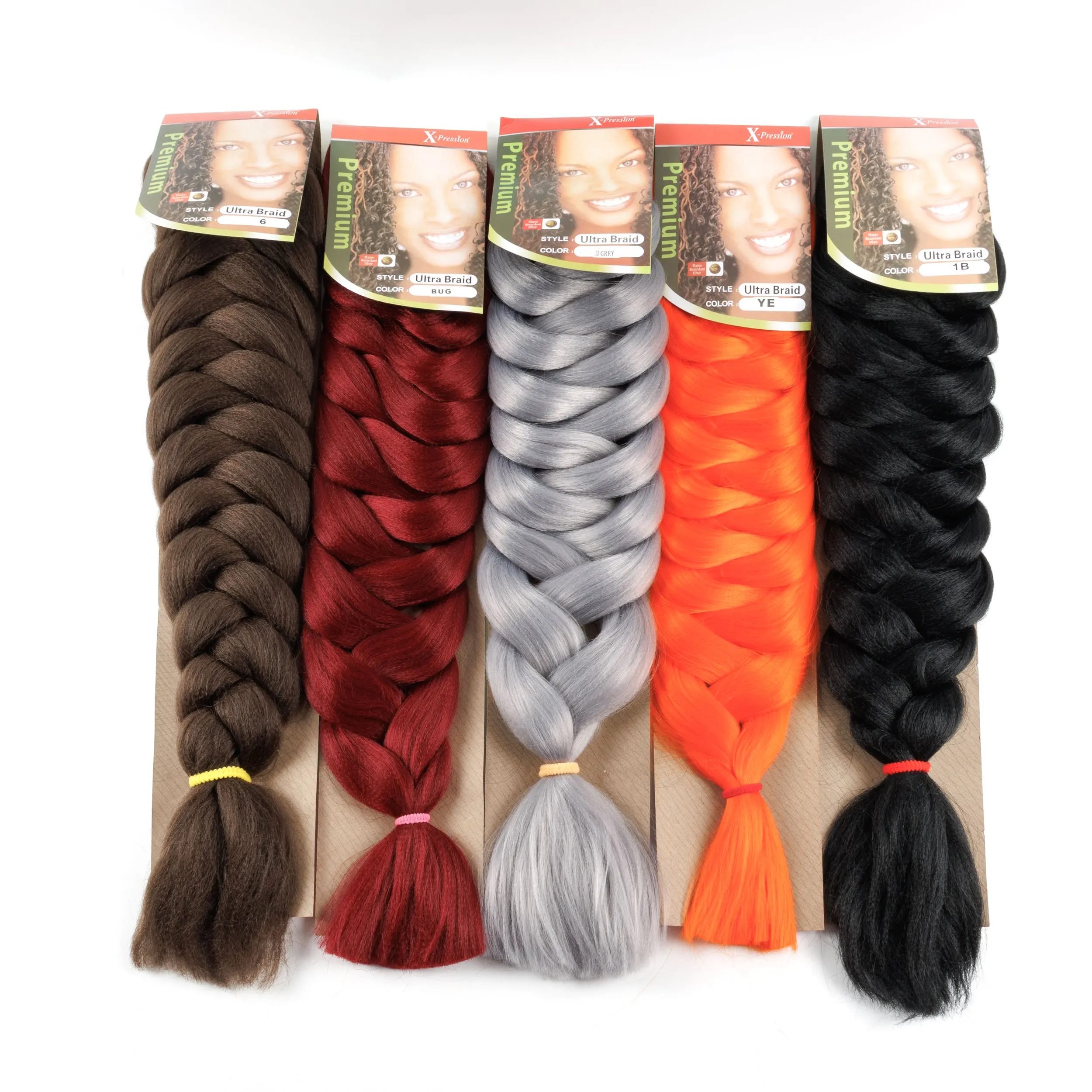 165g 82 Inch Flame Retardant Hot Water Setting Temperature Fiber Ultra Braid Synthetic Hair Extension Pre Stretch Braids