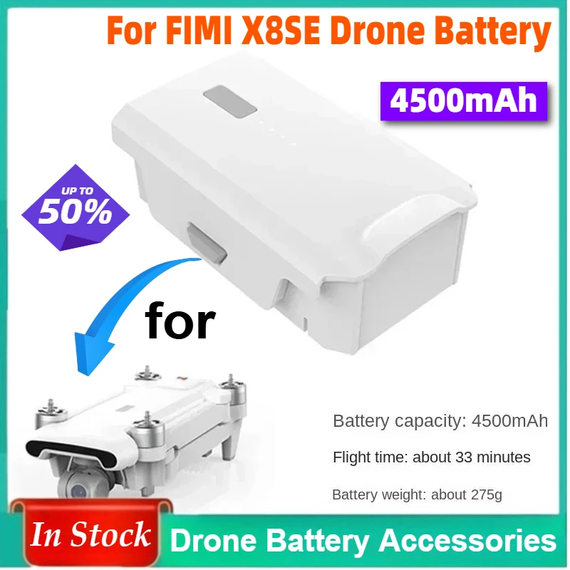 

Intelligent Drone Battery for FIMI X8SE 2022 V2 4500mAh Enabling 33mins Flight Time Battery for X8SE Drone Accessories