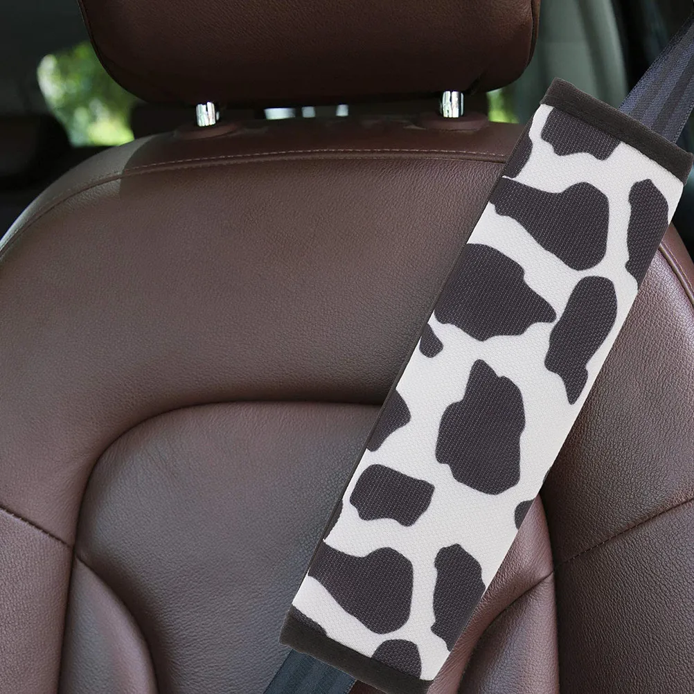 2Pcs Auto Cover Pads Stylish Animal Print Polyester Material Comfortable Driving Cushion for Suvs Trucks