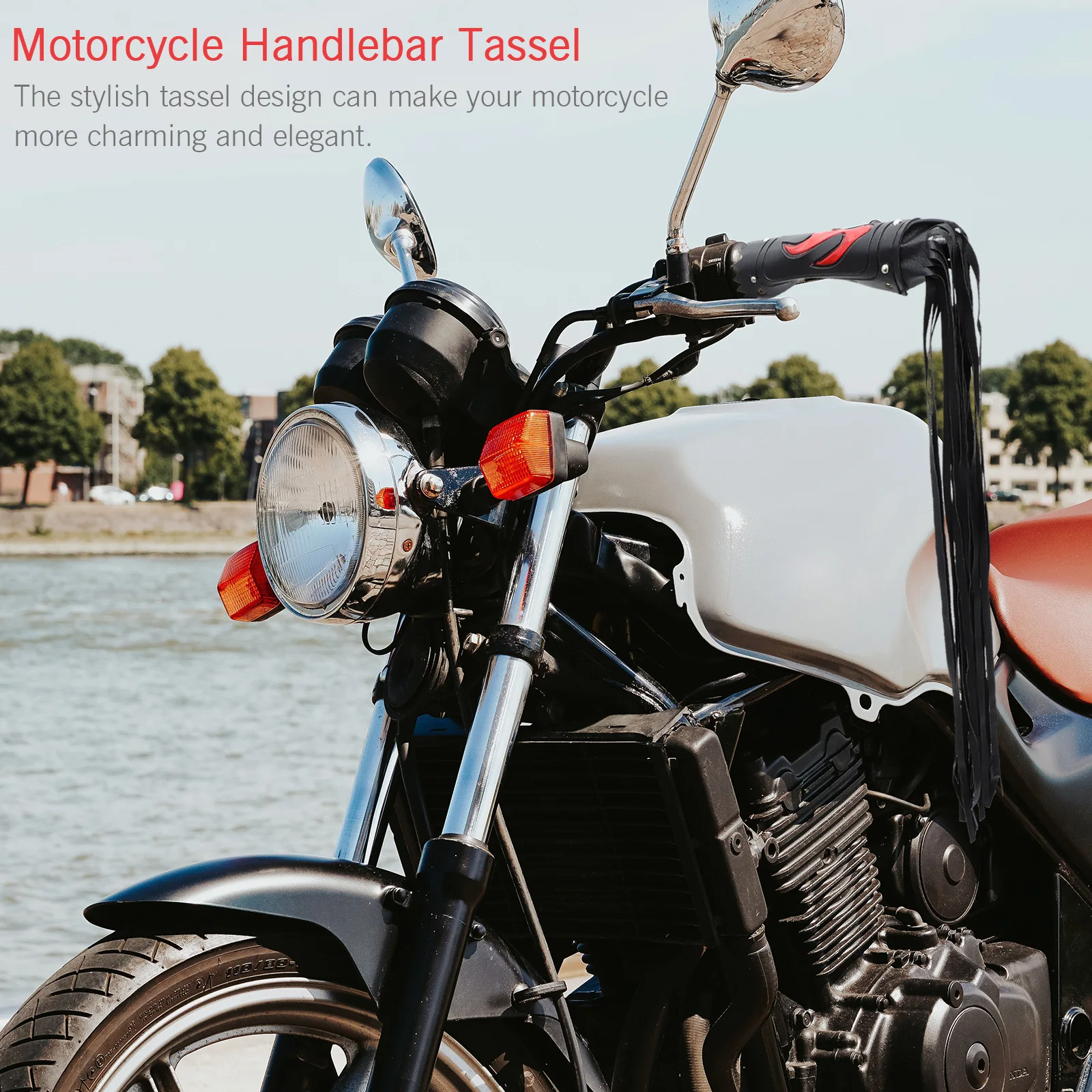 

PU Motorcycle Handlebar Tassels High Quality Material Durable Practical Easy Installation Racing Bike Accessories