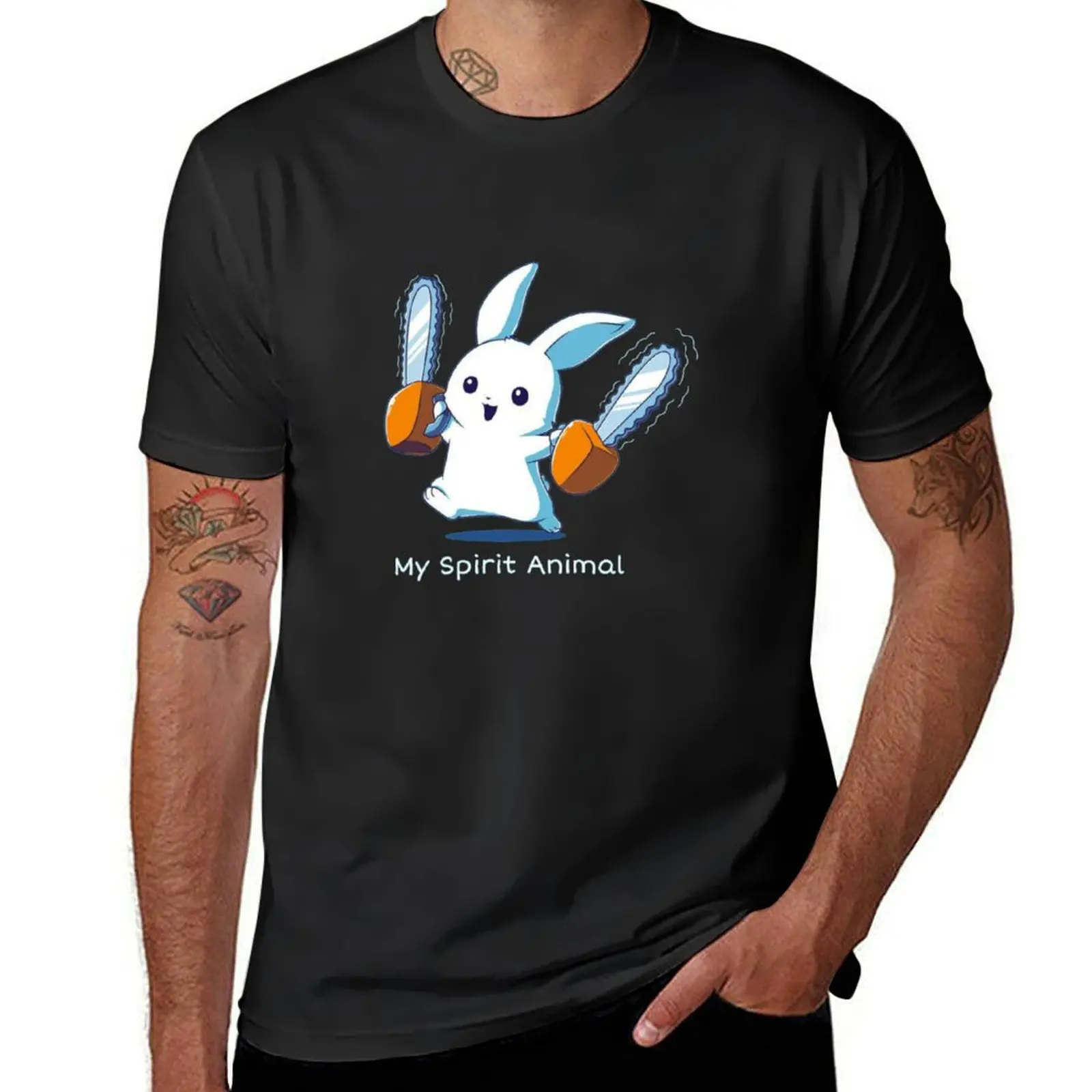 

Rabbit with Chainsaws Sticker T-Shirt affliction shirts oversized t shirt football t shirt anime shirt sweat shirts, men