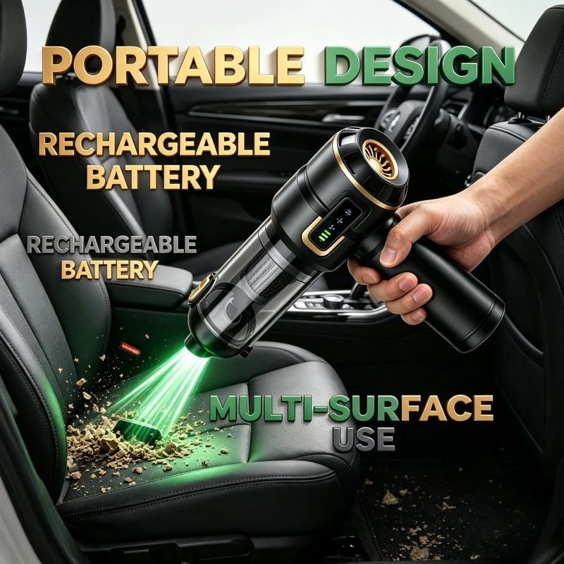 Mini Car Vacuum Cleaner Strong Scution Cordless 998000PA Powerful Wireless Car Cleaner HandHeld Portable Vacuum Cleaner for Car