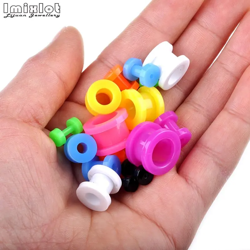 8pcs/lot 2-12mm Silicone Ear Plugs And Tunnels Piercing Expander Piercing Tunnel Ear Tunnels Stretchers Plug oreille Ear Gauges