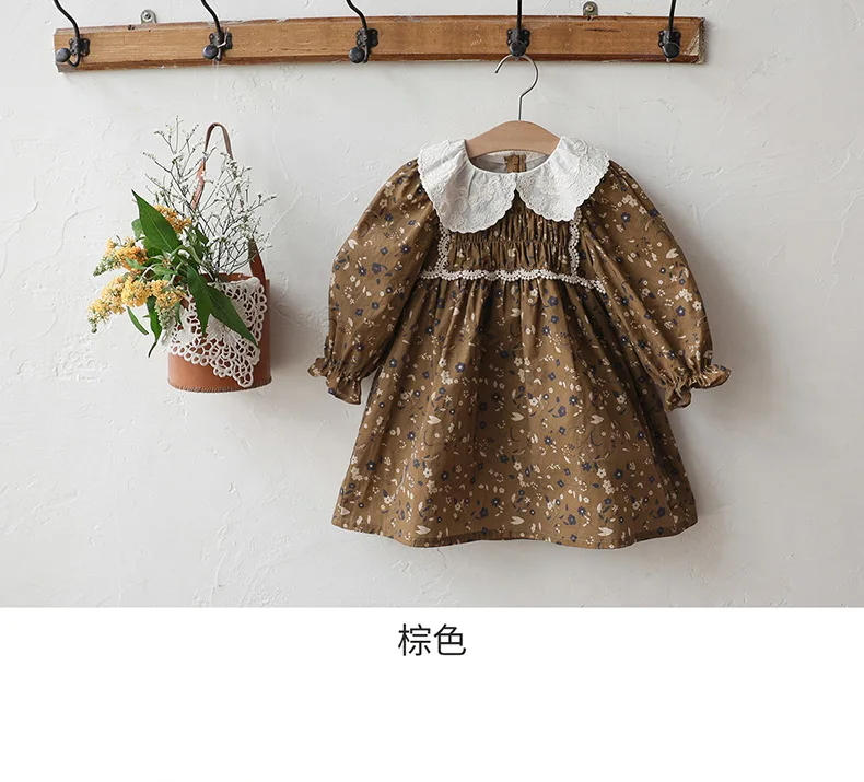 Girls Dress 2024 Autumn Toddler Kids Girl Embroidered Lace Floral Princess Dress for Girls