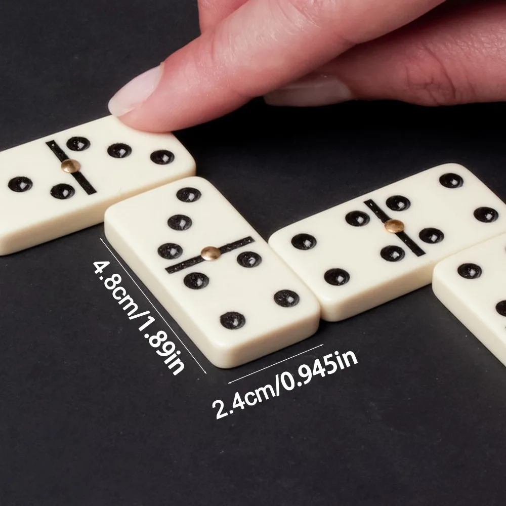 28PCS Multi-Color Double Six Dominoes Set, Family Friends Fun Tabletop Game for Entertainment Leisure Travel, Portable Gift