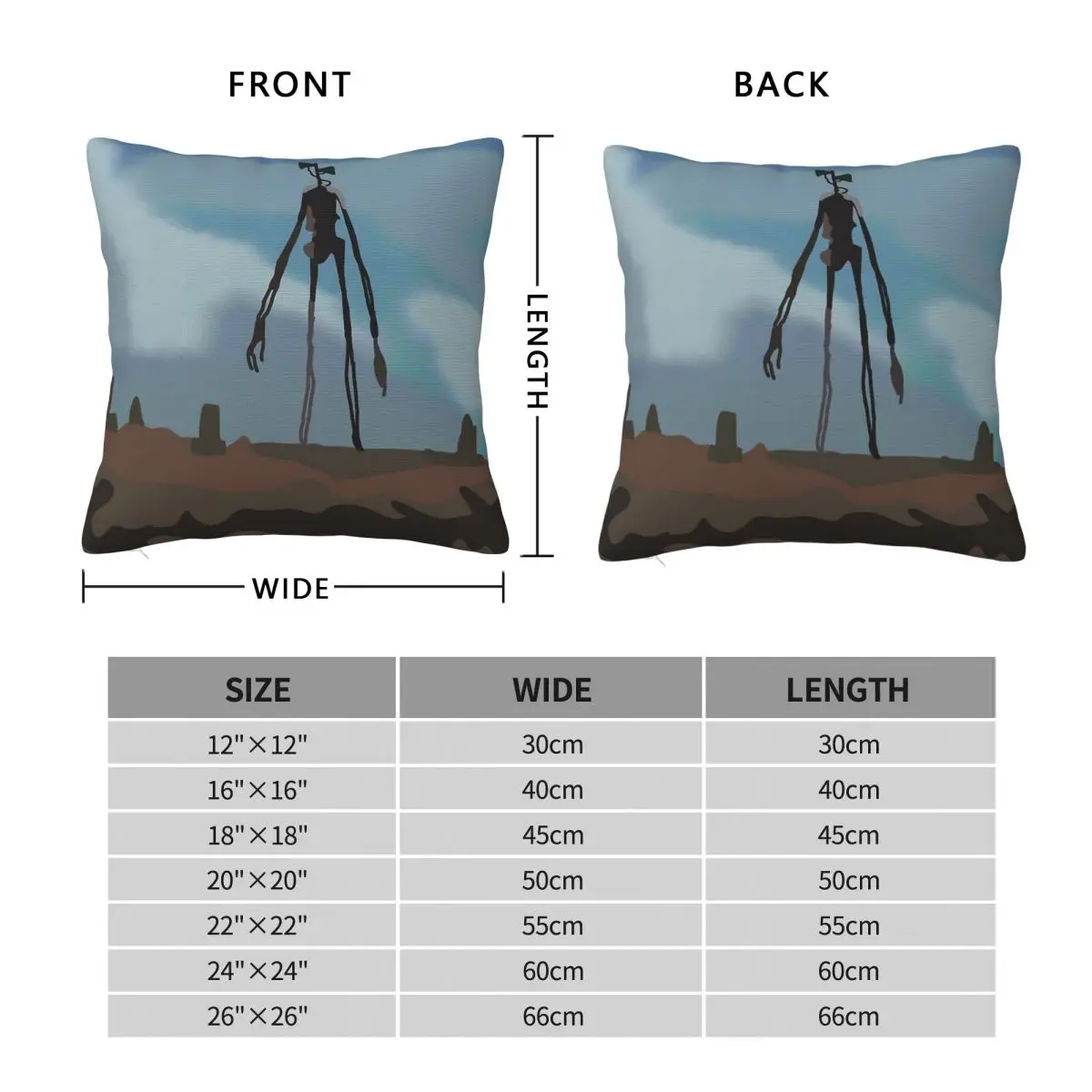 Trevor Henderson Siren Head Square Pillowcase Polyester Linen Velvet Pattern Zip Decor Throw Pillow Case Car Cushion Cover 18