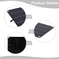 10W 12V Waterproof Solar Panel Kit Portable Trickle Charger with Battery Clips for Cars Motorcycles and Outdoor Equipment