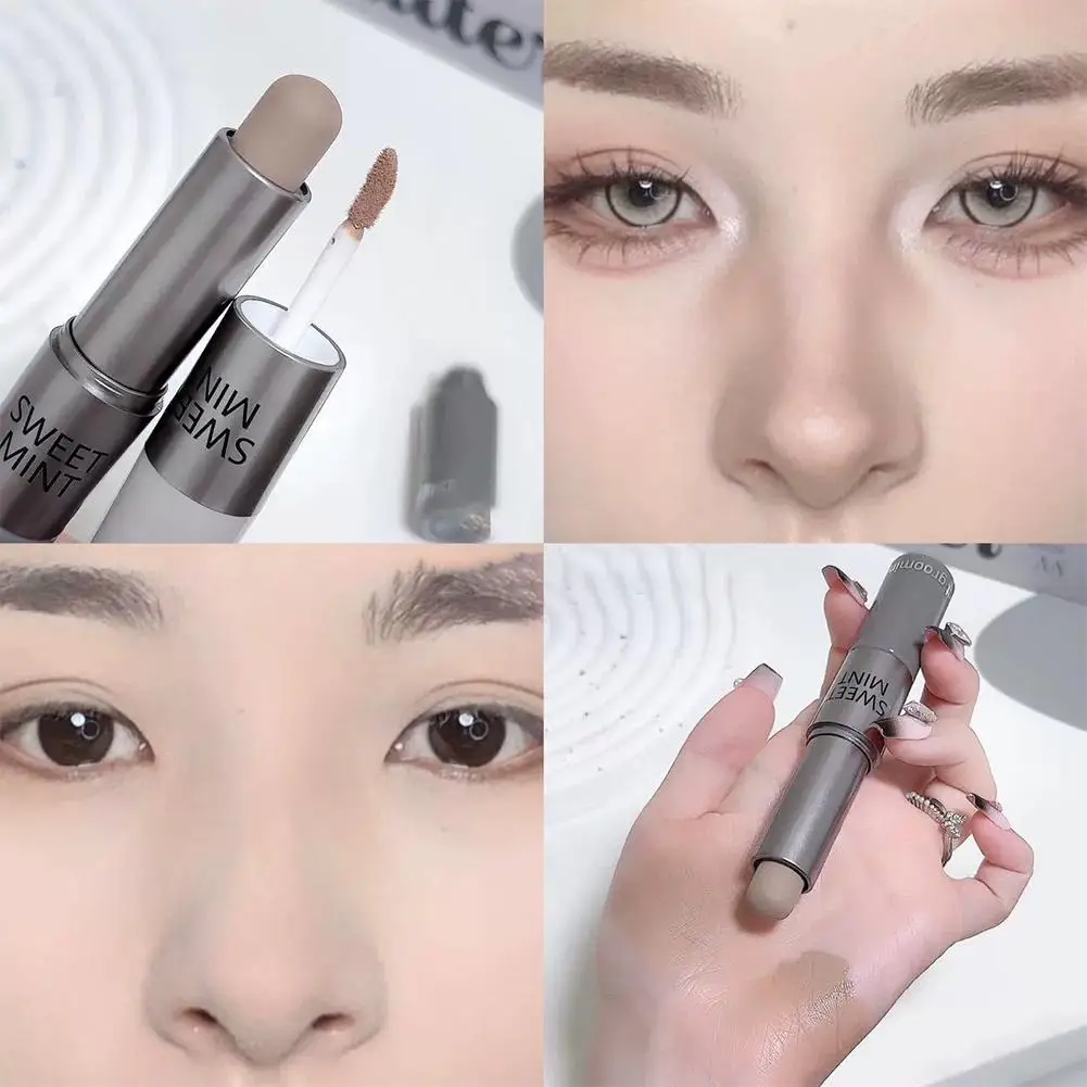 3 色保湿コンシーラーコンタースティックスムーズ持続 3D ノーズシャドウ防水フェイスハイライト明るく輪郭メイク