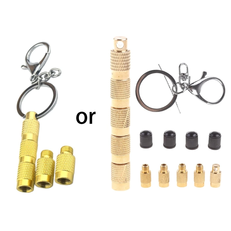 

Universal 4 in 1 Tire Deflator Tools for Offroad Tire Air Down Tool Tire Deflators Tool with Tire Valves Caps Keychain