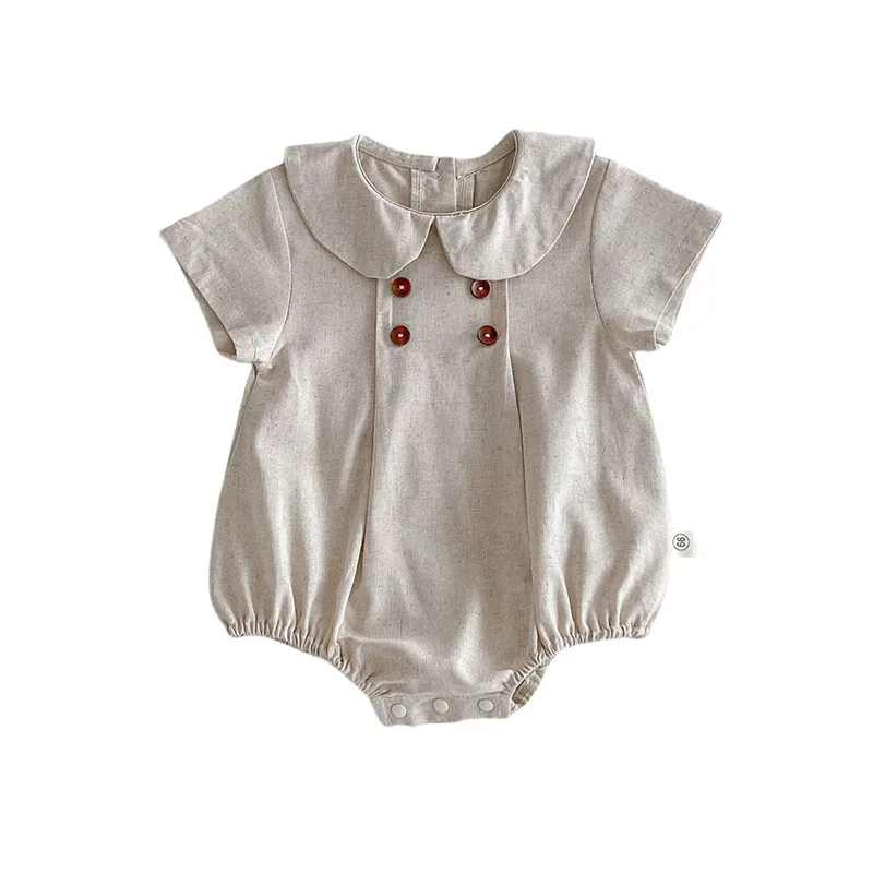 2024 Summer Bodysuit for newborn Peter pan Collar Bodysuit Cute Jumpsuit Toddler Baby girl clothes