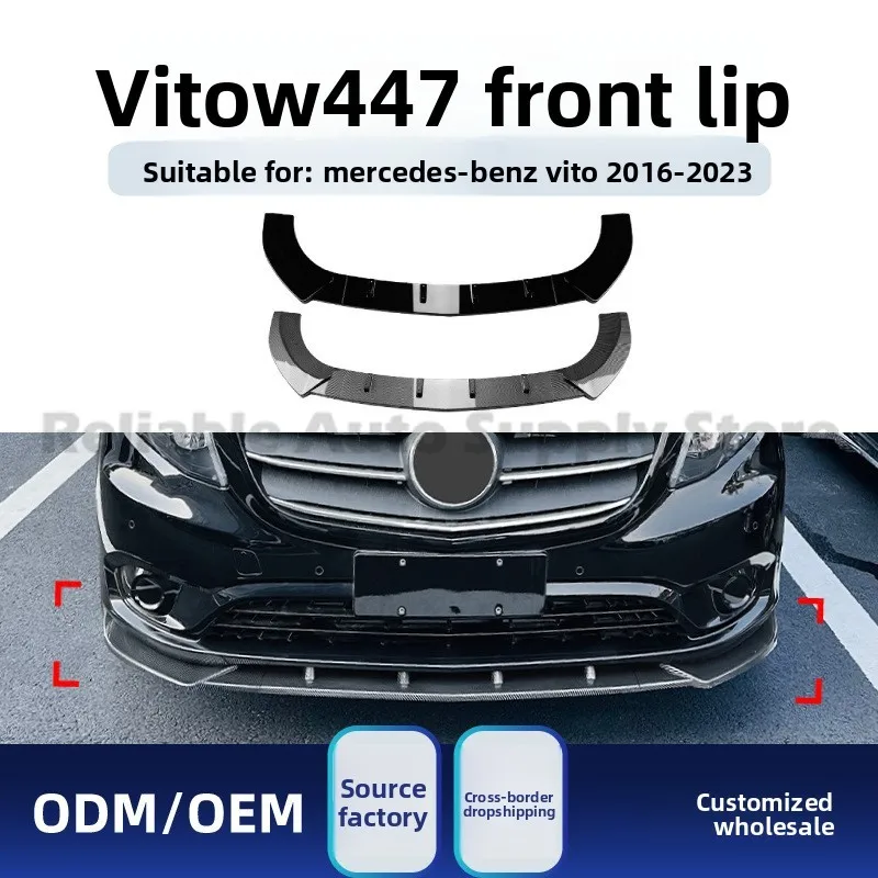 

For Mercedes Vito V-Class W447 2016-2023 Front Bumper Lip Spoiler, ABS Chin Spoiler, Executive Style Upgrade, Premium Finish