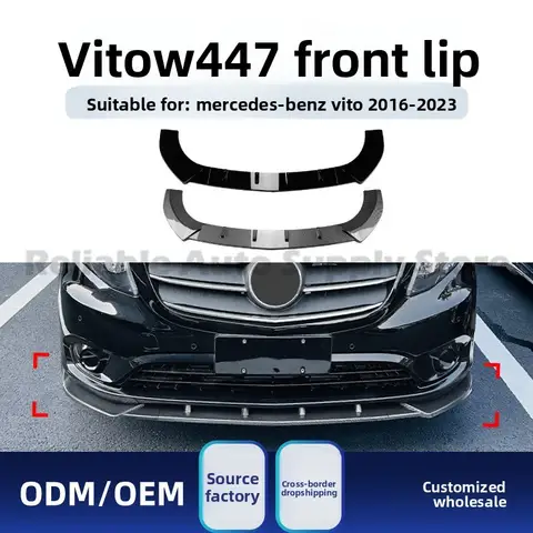 For Mercedes Vito V-Class W447 2016-2023 Front Bumper Lip Spoiler, ABS Chin Spoiler, Executive Style Upgrade, Premium Finish