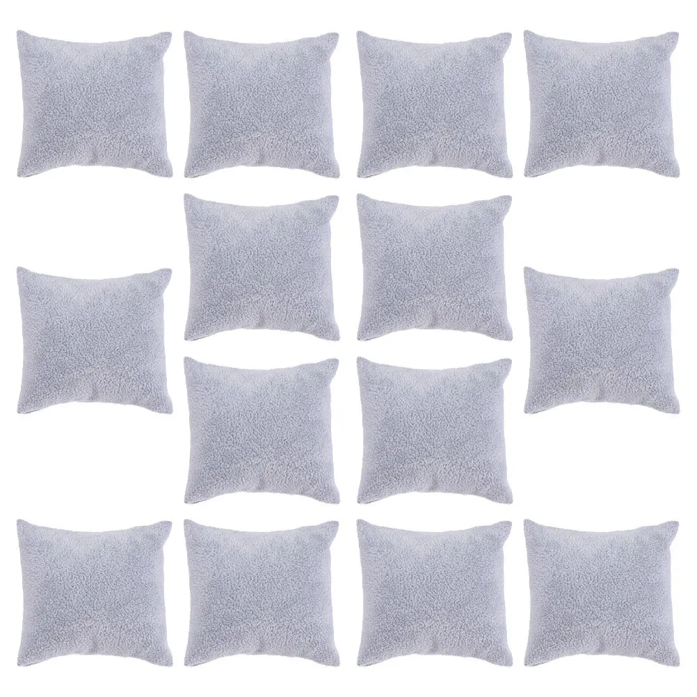

14Pcs Jewelry Display Pillow Mini Bracelet Holder Soft Lint Material for Watch Bracelet Ring Organizer Home Decor Grey