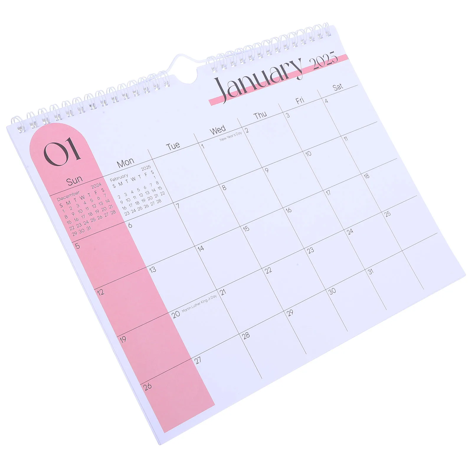 

2025 Hanging Calendar Macaron Color 12 Months Full Year Coverage Coil Design Easy Flip Wall Decor Clear Holiday Markings Smooth