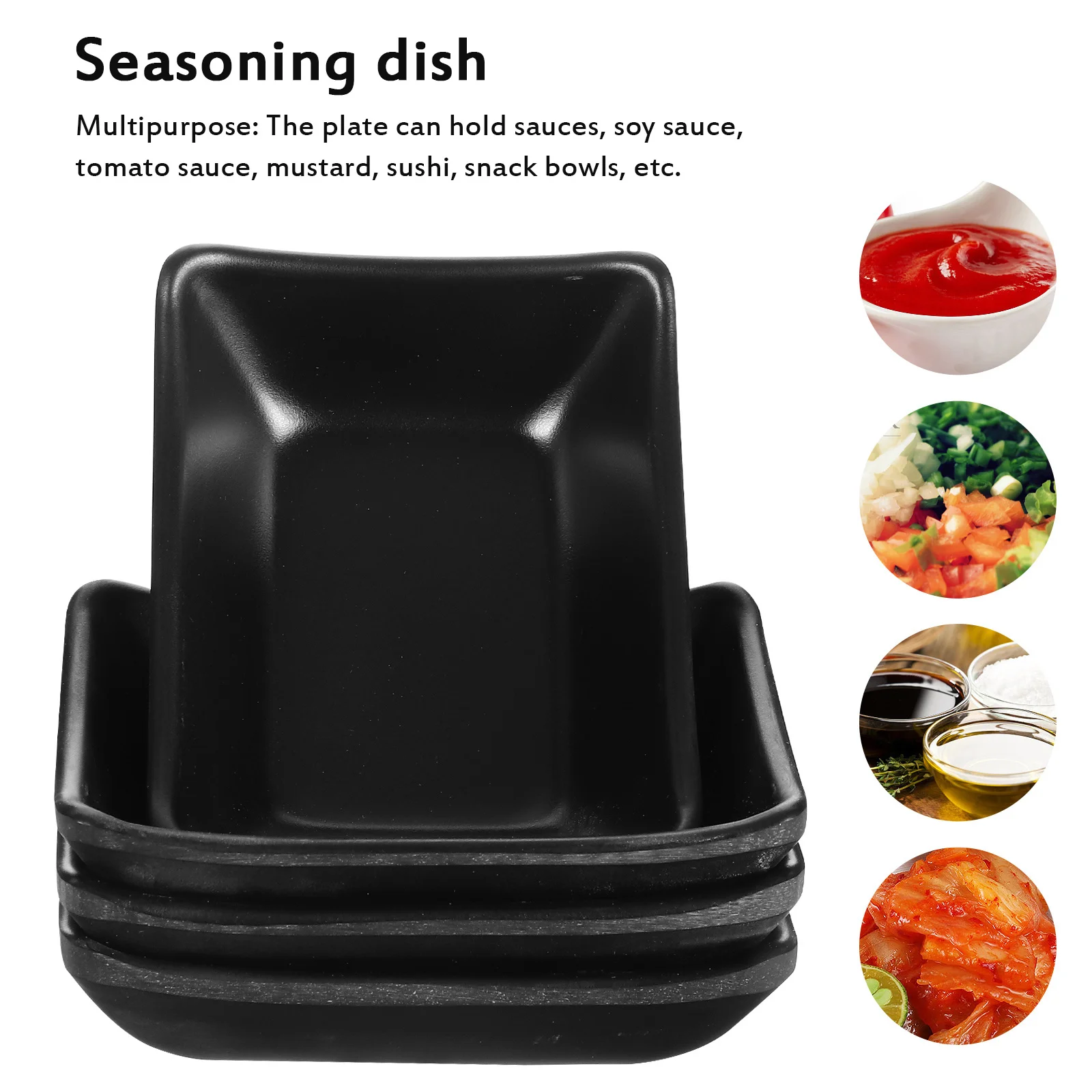 

4Pcs Dipping Sauce Dishes Seasoning Bowls Stable Bottom Chopstick Rests Elegant Tableware Kitchen Supplies Dipping Sauce Cups