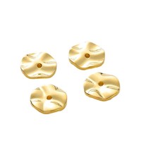 30Pcs 4/5/6/8mm 18K Gold Flat Round Metal Wave Spacer Beads DIY Necklace Bracelet Jewelry Making Supplies Findings Accessories