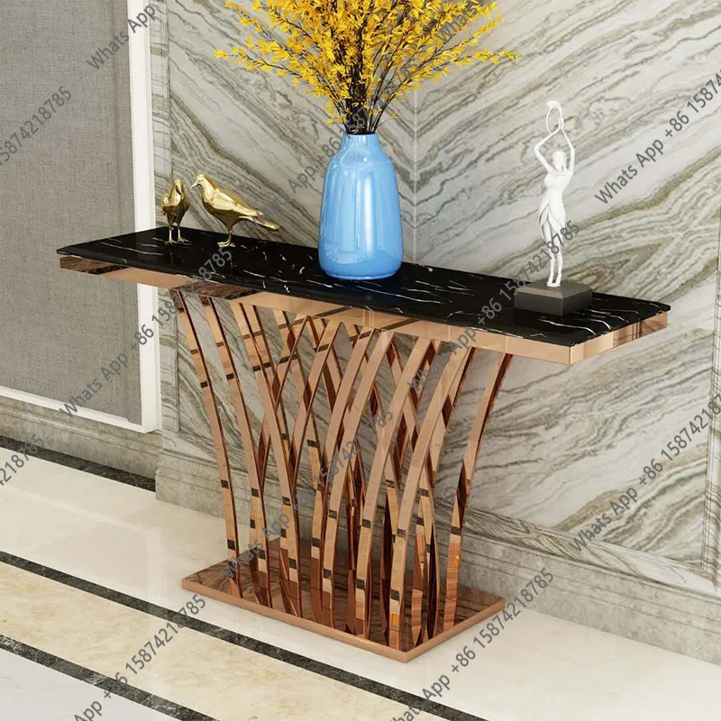 

Входной стол из нержавеющей стали, модный легкий роскошный перегородка, современный входной коридор, стойка у стены