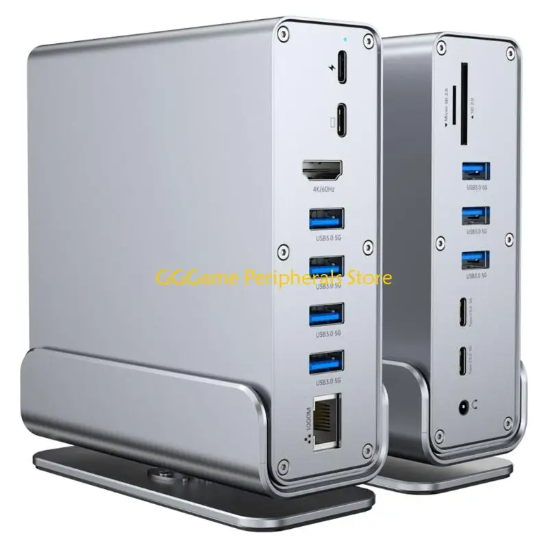 U55B Fast Speed 15 Port USB C Hubs Supports 4K Video Output And 100W Power Delivery