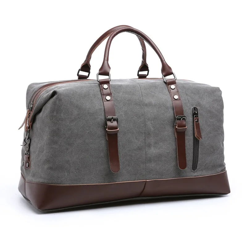 

Nesitu Vintage Large Big Brown Black Blue Green Grey Canvas Business Trip Men Women Travel Bag Shoulder Messenger Duffle M8655