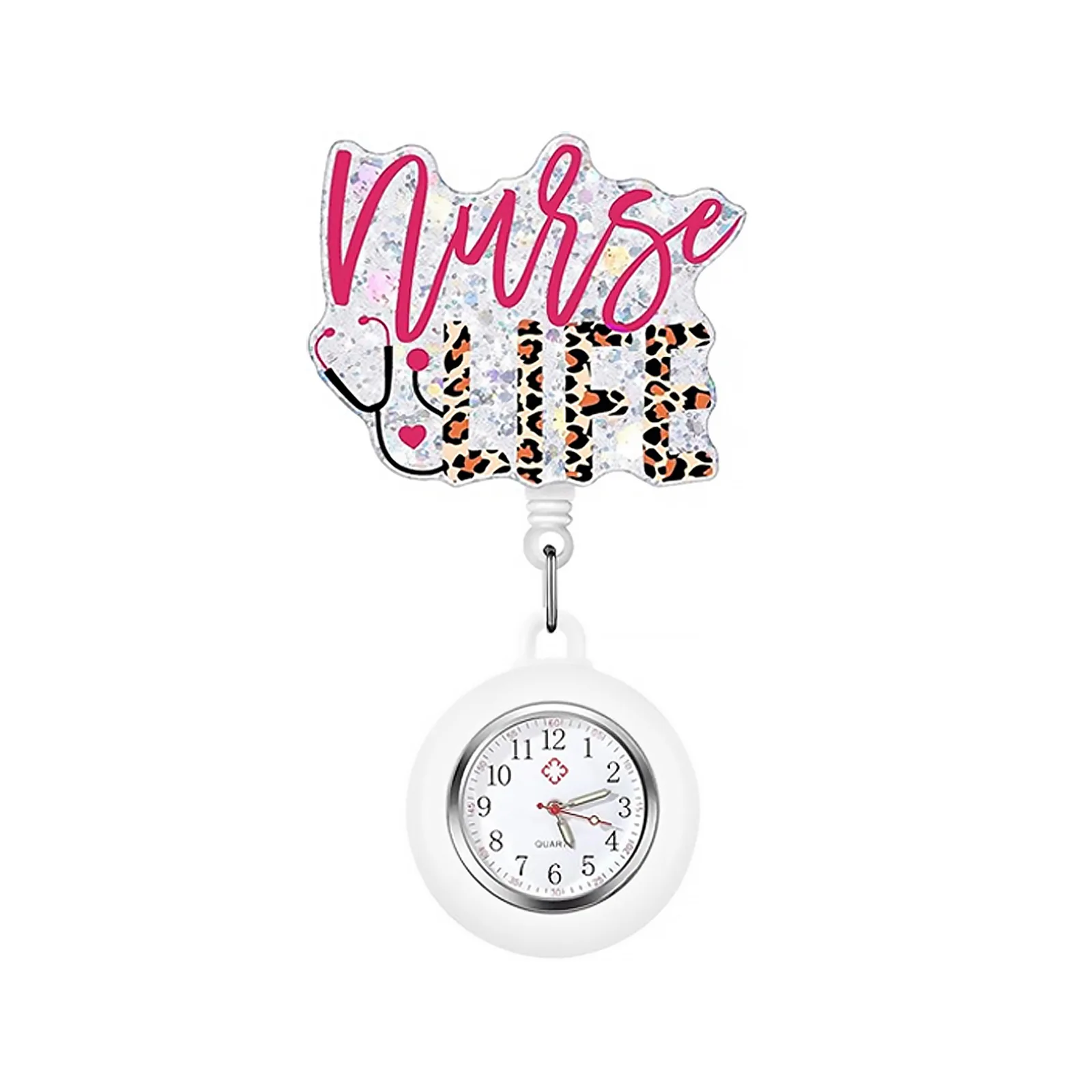 جديد الاكريليك قابل للسحب ممرضة شارة بكرة ساعات الجيب كليب شنق Clockfashion الطبية الطبيب حامل بطاقات التعريف الشخصية الحبل