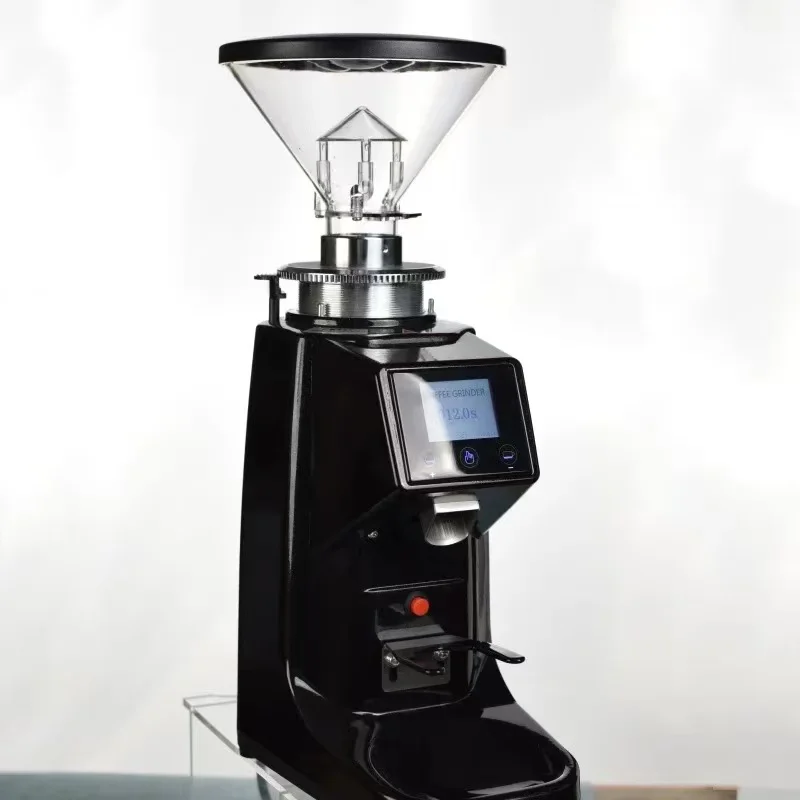 Commercial - flat burr coffee grinder with 19 settings and hotel digital timer display