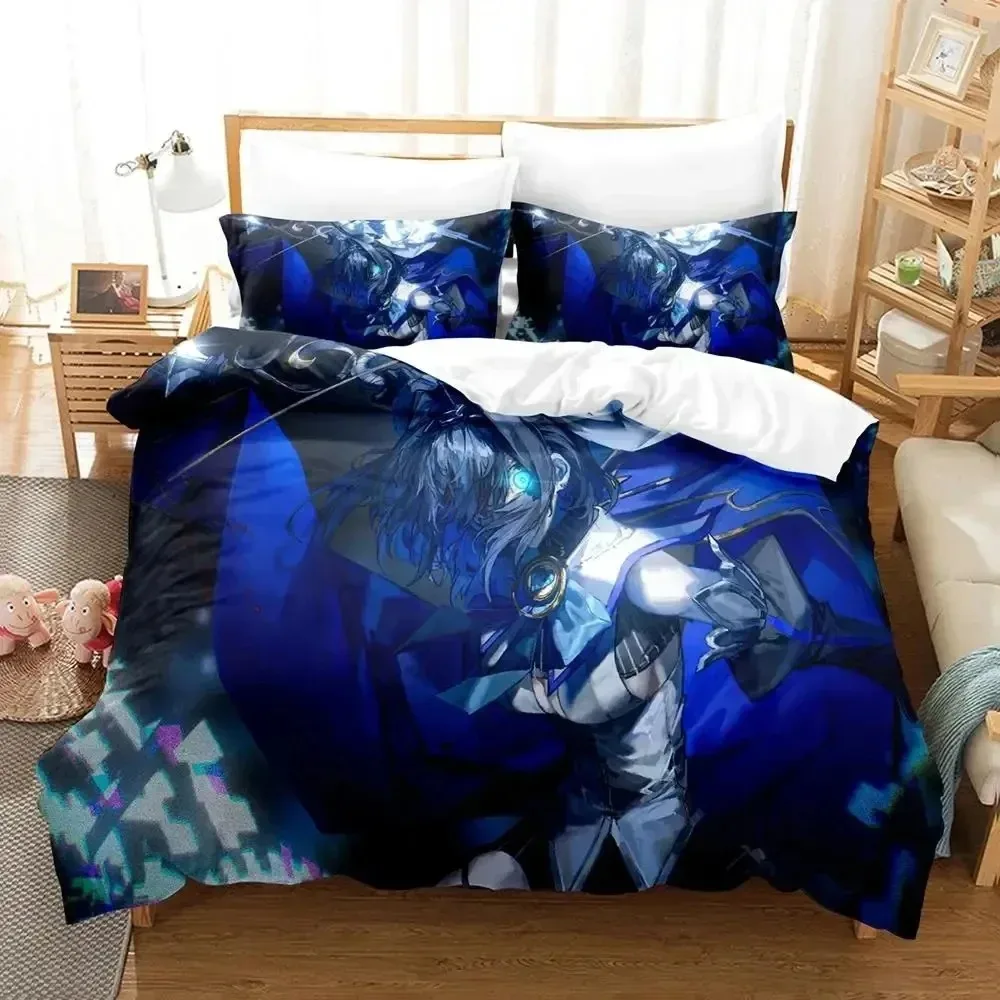 3D Print Anime Ouro Kronii Bedding Set Duvet Cover Bed Set Quilt Cover Pillowcase Comforter king Queen Size Boys Adult