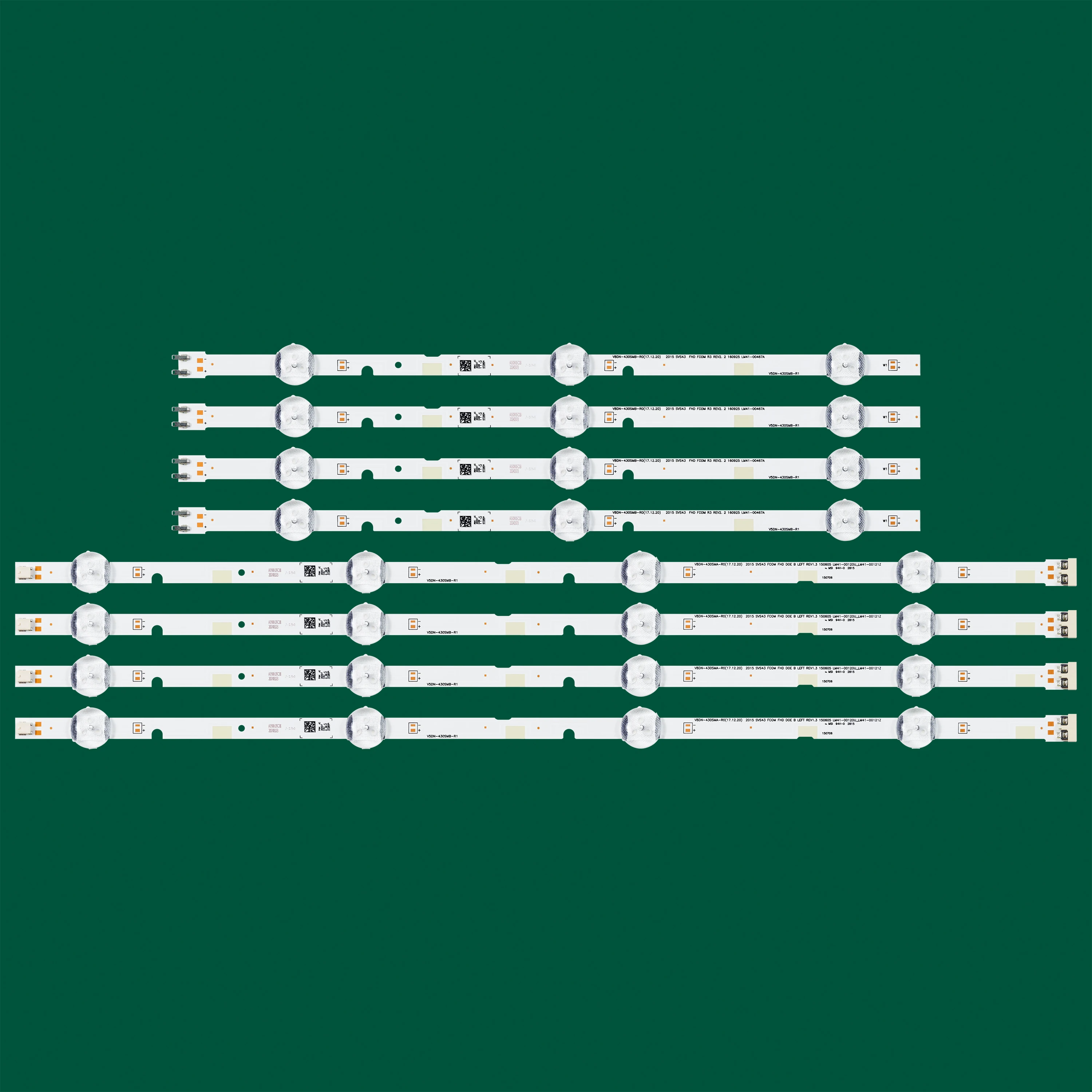 8 PCS LED Backlight for UN43J5200AG 2015 SVS43 FCOM FHD V8DN-430SMB-R0 V8DN-430SMA-R0 BN96-37294A BN96-37295A UN43J5290