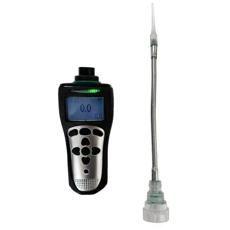 كاشف الغاز المحمول عالي الحساسية قابل للتخصيص EX CH4 C2H4 VOCS كاشف تسرب الغاز كشف التركيز مع شاشة LCD